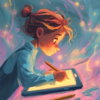 Colorful scratch art from the Bubuloo app